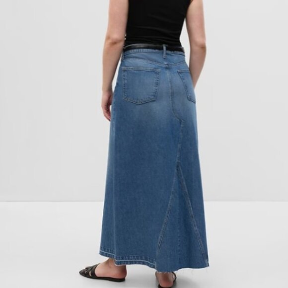 Gap High Rise Denim Maxi Skirt Medium Indigo Size 29 8 - Picture 4 of 12